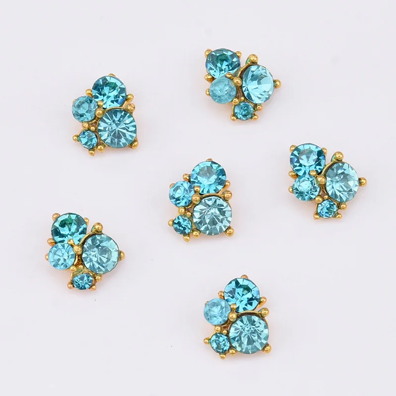 50 шт. 3d кристаллы для ногтей, сплав, украшения для ногтей, стразы, амулеты, популярные украшения для ногтей, dekor, профессиональные принадлежности AM359 - Цвет: Iced Blue