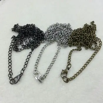 

Metal Chain With Lobster Clasps Hooks Silver, Bronze, Gun Black Chains DIY Necklace Bracelets Jewelry Making Length 80cm