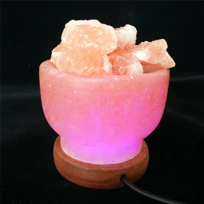 

Cornucopia Shaped Salt Night Light Air Purifier Crystal Salt Lamp Table Desk Light Bedside Night Light For Home Bedroom Decor