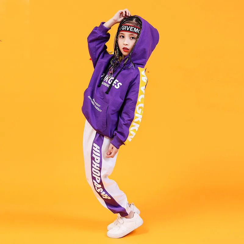 Kids Letter Hoodie Tops cotton children sport suits Dance Costumes for Girls Teenage Girl Hip Hop Clothing 10 12 14 16 18 Years (11)