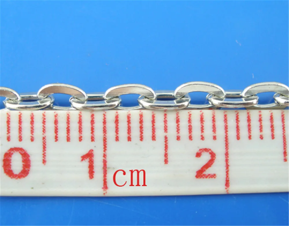 Doreenbeads 5 متر الفضة لهجة شقة كابل سلاسل النتائج 3x4 ملليمتر (B03377) ، ييوو