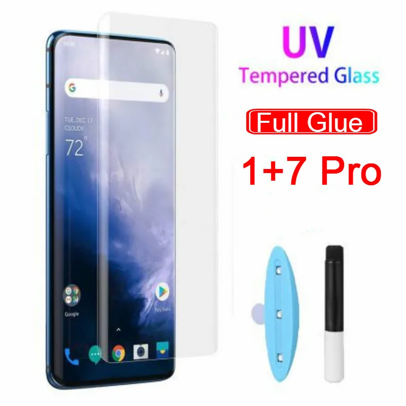 

5D UV Liquid Tempered Glass For OnePlus 7 Pro Transparent Screen Protector For One Plus 7 Pro Oneplus 7pro Full Glue Glass Film