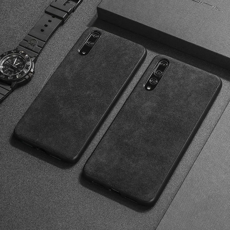 

For Huawei P20 Pro /P20 Deluxe Fabric Leather+Soft TPU Slim Back Cover Case