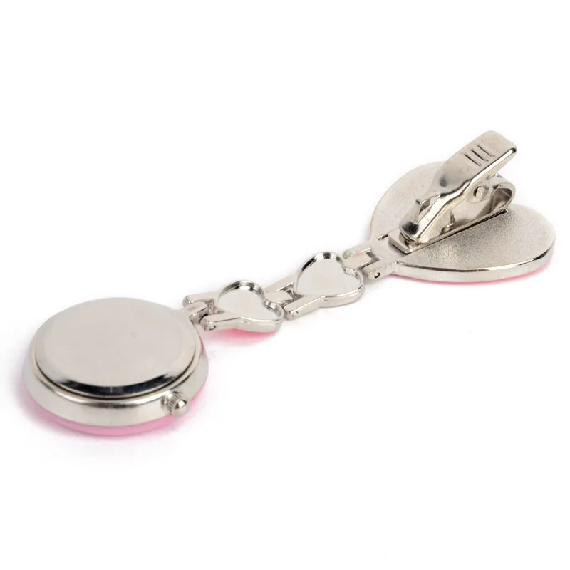 Shellhard Women Chic Heart Shape Cute Watch 7 Colors Pendant Clip-On Brooch Fob Pocket Analog Alloy Quartz Nurse Watches