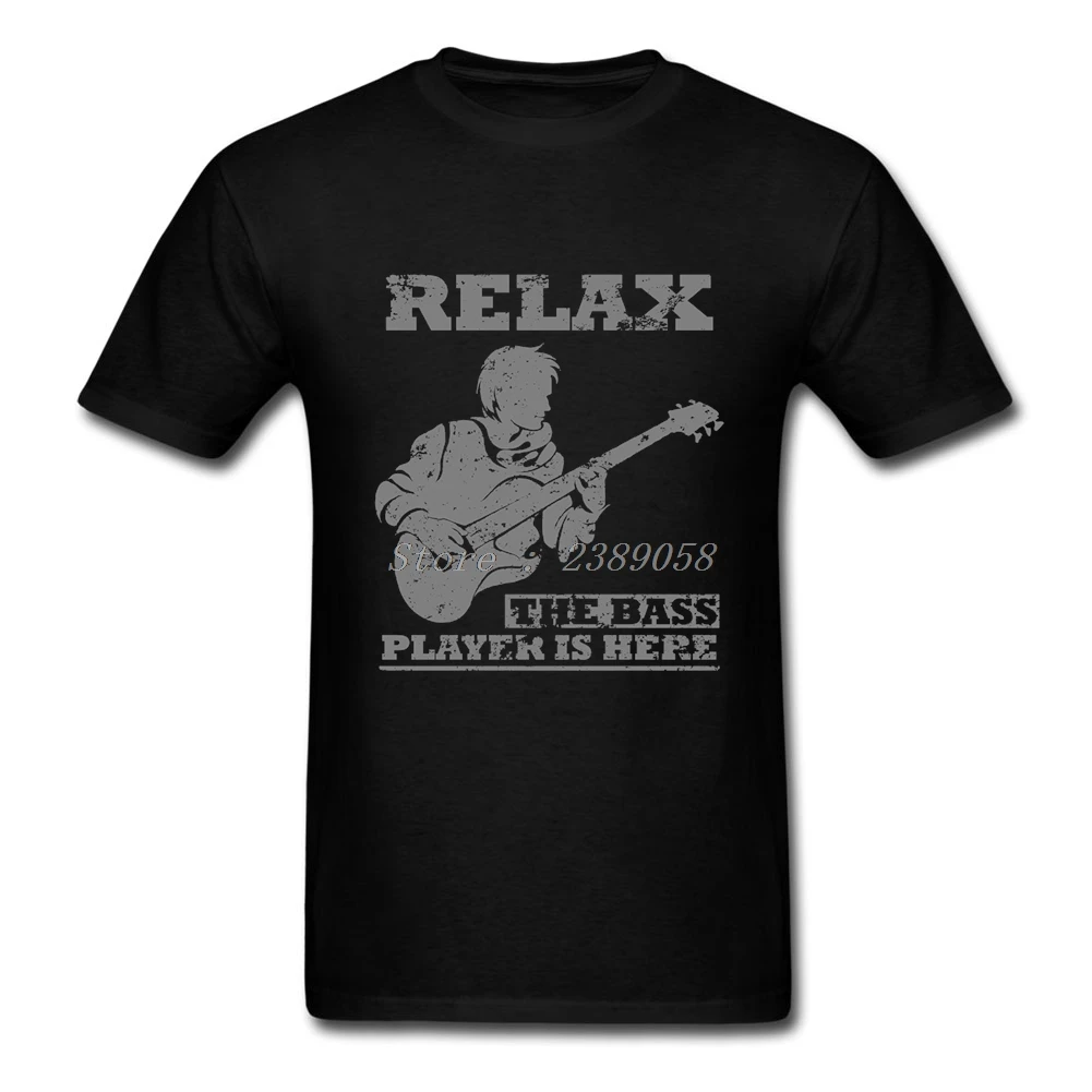 Man Vintage T Shirts Fashion Style Relax t shirt Graphic Bass Player Is