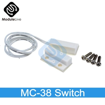 

1Pair 2Pc MC-38 MC38 Wired Window Door Sensor N/O Switch Magnetic Alarm 330MM 100V DC Normally-Closed NC For Home Safety