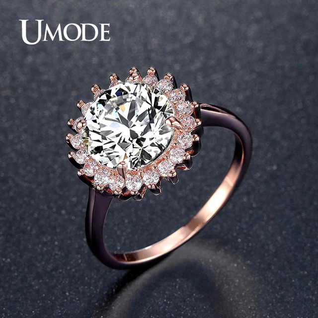 umode flower shaped 387ct big stone halo engagement rings for women rose gold color wedding - Rose Shaped Wedding Ring umode flower shaped 387ct big stone halo engagement rings for women rose gold color wedding - Rose Shaped Wedding Ring