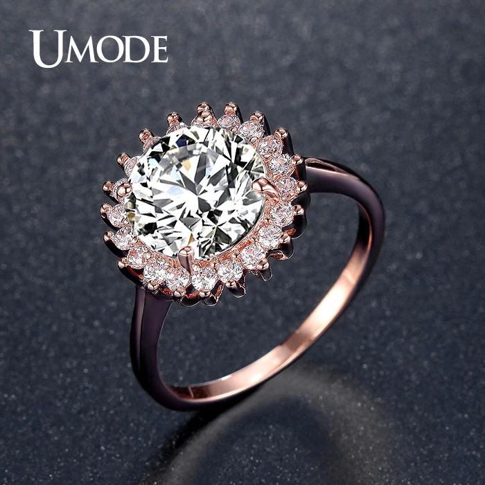 umode flower shaped 387ct big stone halo engagement rings for women rose gold color wedding - Rose Shaped Wedding Ring umode flower shaped 387ct big stone halo engagement rings for women rose gold color wedding - Rose Shaped Wedding Ring