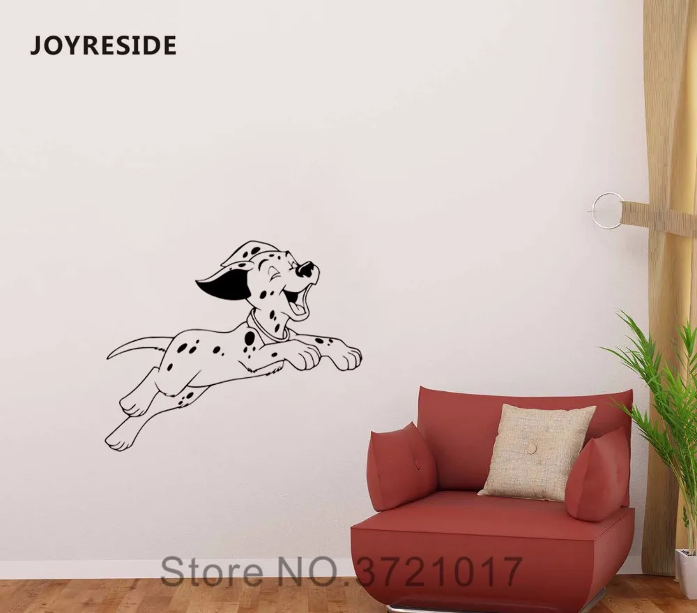 

JOYRESIDE Dalmatian Wall Dog Art Cartoon Decal Vinyl Sticker Decor Decorations for Home Girl Boy Bedroom Kids Room Mural A409