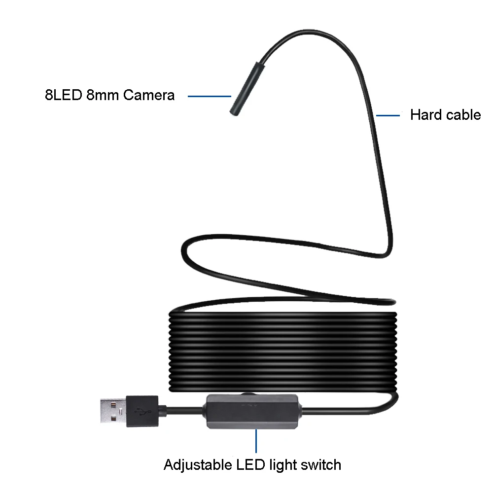 Беспроводная WiFi эндоскопа камера HD 1200P Мини Мягкая/Жесткая проверка кабеля камера 8 мм 8LED бороскоп для IOS Android PC эндоскоп