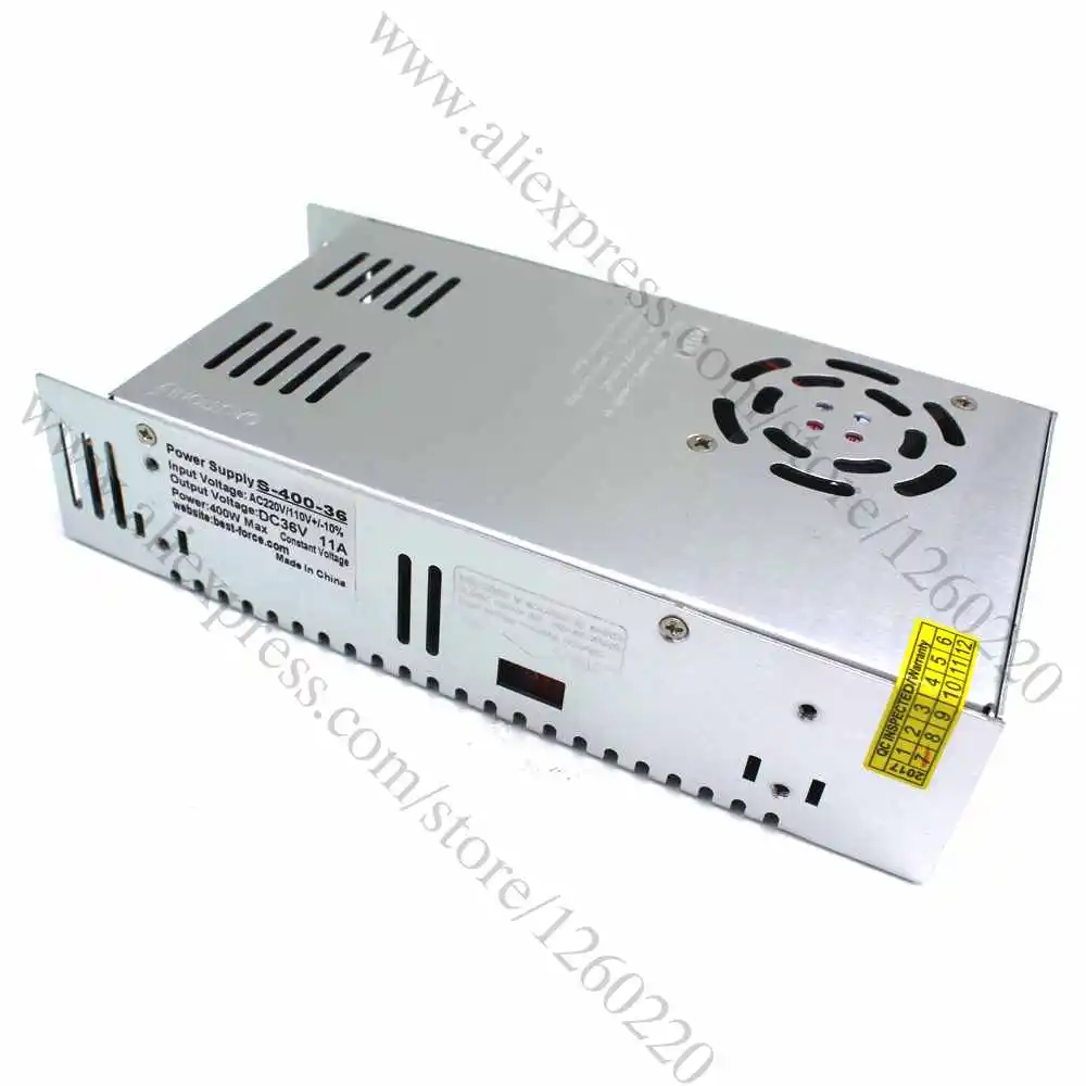 400W Trafo Netzteil Treiber Driver Adapter AC 110V-220V auf DC 36V 11A LED Strip