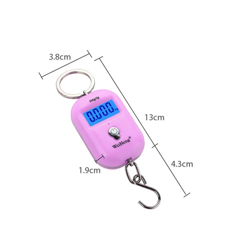 25kg Mini Digital Electronic Luggage Scale Portable Suitcase Scale Handled Travel Bag Weighting Fish Hook Hanging Scale