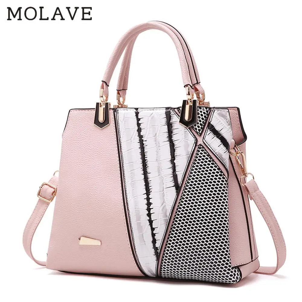 

MOLAVE Handbag bag female Solid bags for women Zipper Fashion Stitching Crossbody Shoulder Bag Handbag Messenger Bags Apr27