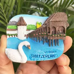 Сувениры для путешествий Швейцария Luzern Лебединое озеро магнит на холодильник 3D ручной работы декоративные магниты на холодильник наклейки