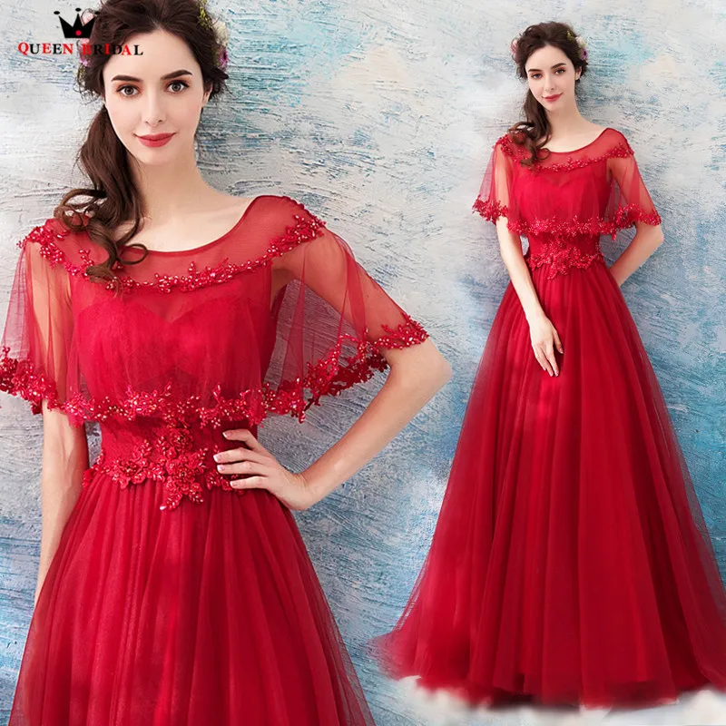 red color long frocks
