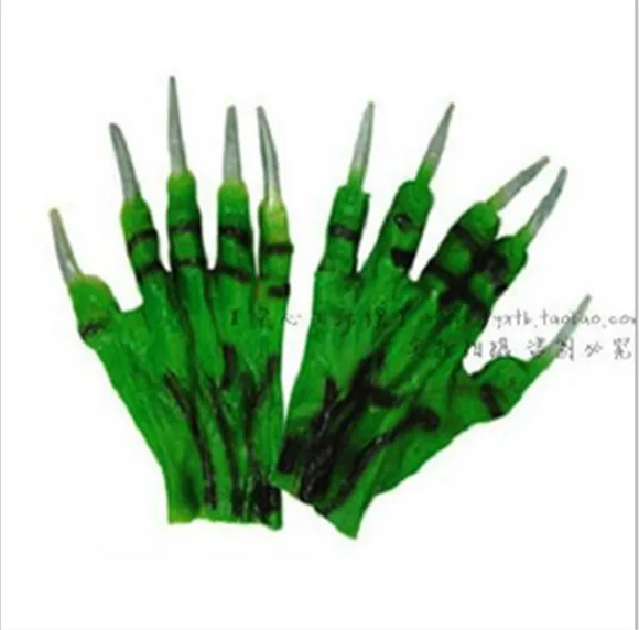 

Halloween Costume Party Supplies Decorative Props Horror Green Skeleton Vampire Gloves Scary Ghost Gloves Halloween Cosplay Toy