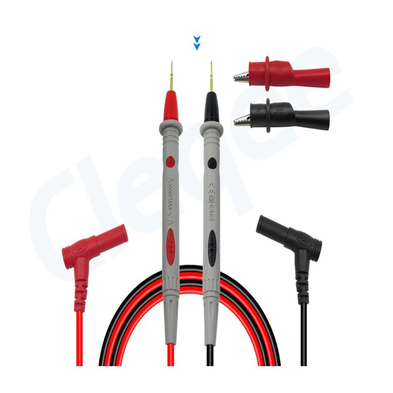 

1 pair of universal cable test cable silicone for digital multimeter test test pen, current 20 a, with 2mm test alligator clip