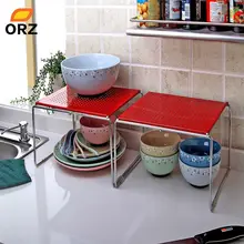 ORZ 2Pcs/Set Red Iron Single Cupboard Shelf Multifunctional Kitchen Bathroom Storage Shelf Storage Rack Organizer