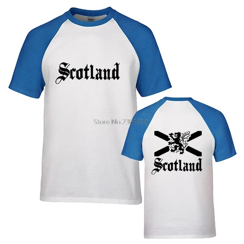 Men Casual Cotton Raglan Sleeve T Shirt Scottish Scotland