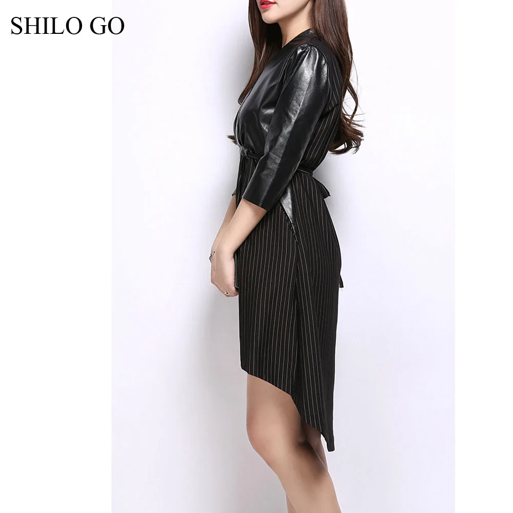 Платье SHILO GO женское Осеннее модное ассиметричное из натуральной овчины с