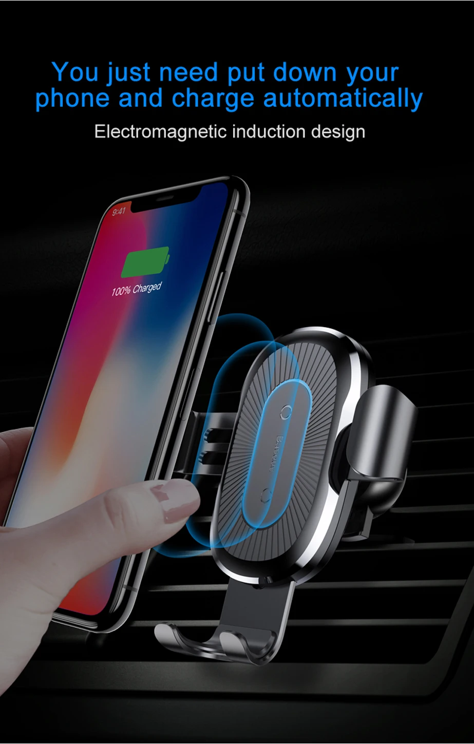 Baseus Car Qi Wireless Charger For iPhone 11 Pro XS Max X 10w Fast Wirless Charging Wireless Car Charger For Samsung S10 Xiaomi