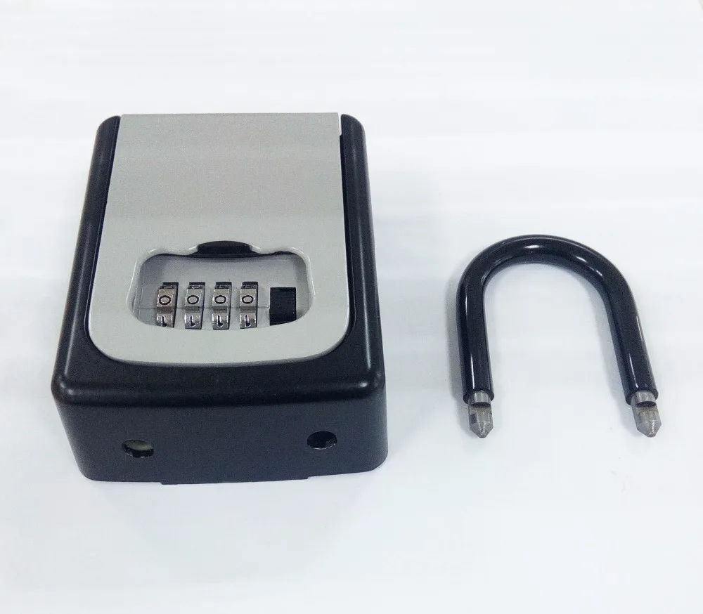 Outdoor Key Safe Box Keys Storage Box Padlock Use Four Password Lock Alloy Material Keys Hook Security Organizer Boxes
