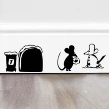 mouse hole wall sticker fall in love decals Stickers Home kids room mural christmas wedding decoration