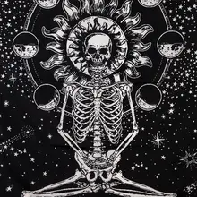 Семизвездочный медитационный гобелен с изображением скелета Коврик для йоги плед с рисунком мандалы настенный креативный гобелен для влюбленных пар с изображением черепа