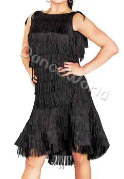 

New Latin dance big backless sleeveless Latin dress tassel practice performance dress for women black and red