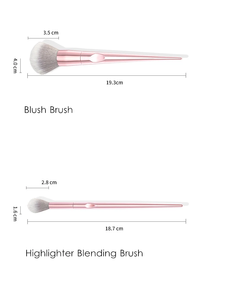 Pincel de Maquiagem Conjunto com o Bolsa de pó Marca Laser Rosa Blush Sombra Blending Highlighter Maquiagem Lápis Cosméticos Ferramenta Wnw 10pcs 10 High Quality Beleza e saúde