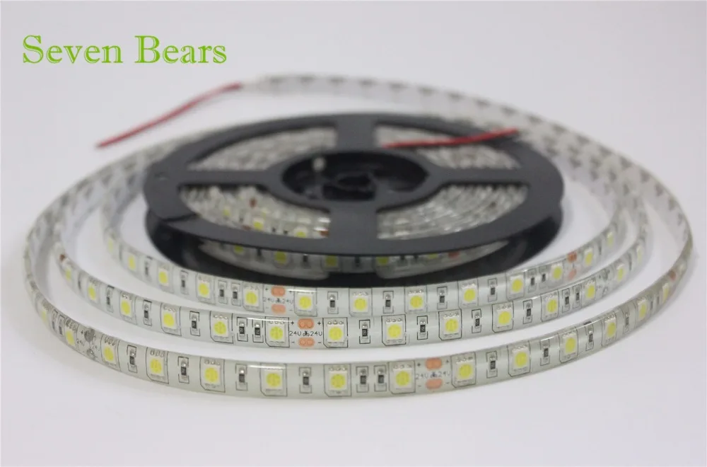 IP20/65 DC24V Светодиодная лента 5050 24 В SMD 5 м 300 светодиодов 60 светодиодов/м белый/теплый