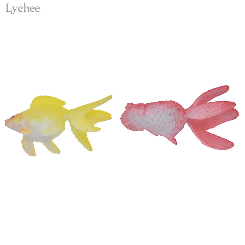 Lychee 12 шт. Миниатюрная модель рыбы Kawaii модель животных для детей игрушки DIY декоративные фигурки золотой рыбки домашний декор