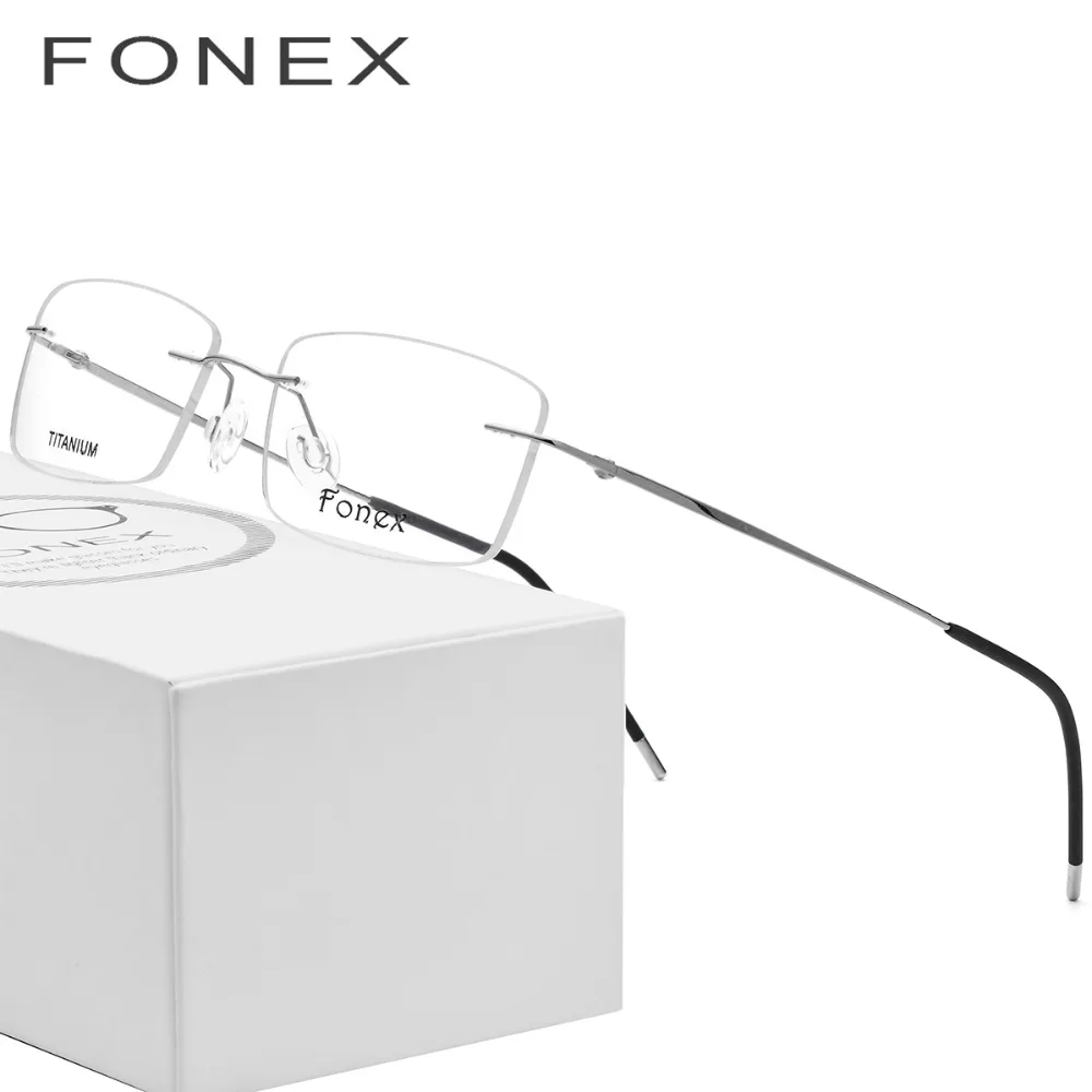 

Rimless Titanium Glasses Frame Men Ultralight Square Prescription Eyeglasses Women Light Frameless Myopia Optical Frames Eyewear