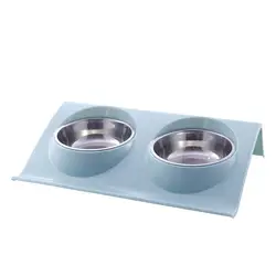 Товары для домашних животных разливные ПЭТ двойные чаши миска для кошки собака чаша из нержавеющей стали ПЭТ чаша
