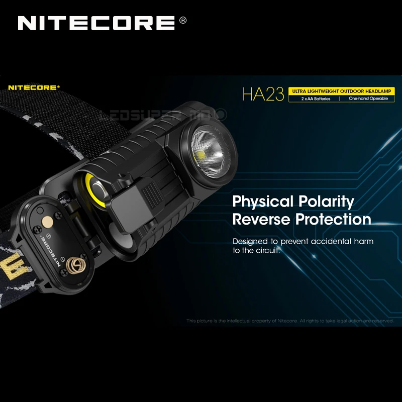 Ультра компактный налобный фонарь NITECORE HA23 AA с самым доступным источником питания