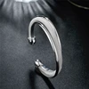 DOTEFFIL 925 Sterling Silver Fashion Jewelry Large Reticulated Bracelet Women Bangle Wedding Engagement Jewelry ► Photo 3/6