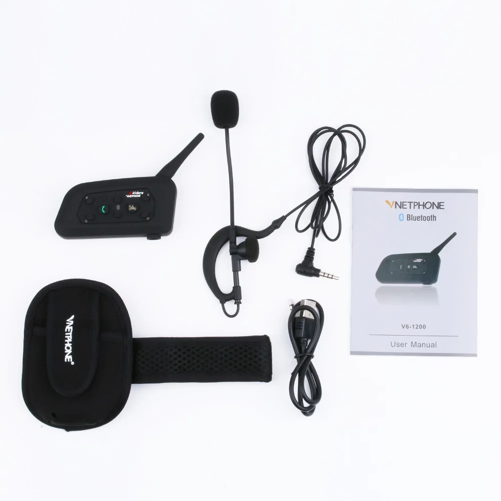 

2pcs V6C Football Referee Headset BT Intercom Full Duplex 2Users 1200M Interphone Max 6Users Bluetooth Wireless Earphone Speaker