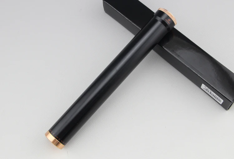 Чехол для сигары COHIBA с увлажнителем, классический алюминиевый дорожный держатель для сигар диаметром 22 мм, аксессуары для курения - Цвет: black