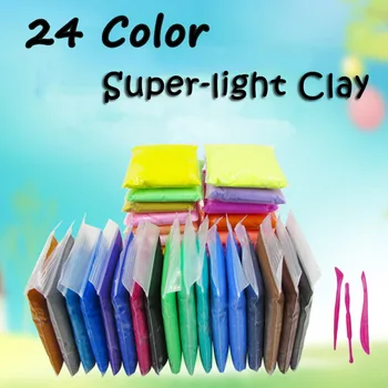 

TOFOCO 24Pcs/Set Super Light Clay Plasticine Slime Soft Polymer Modeling Clay With Tools DIY Playdough Antistress Toys For Kids