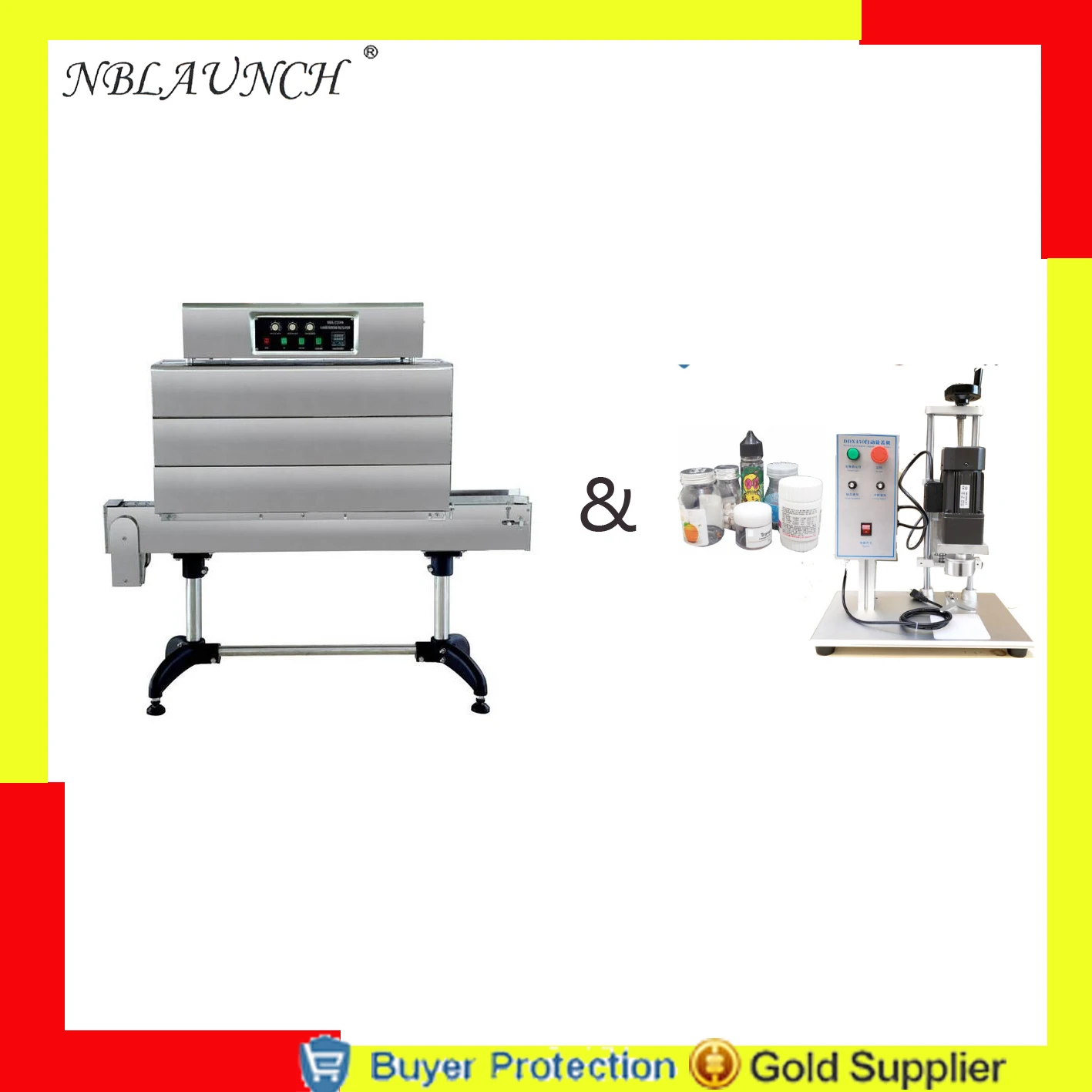 

Label Shrinking Machine Bss1538 + Capping Machine Customized For 87mm Cap Bottle Free Shipping To China
