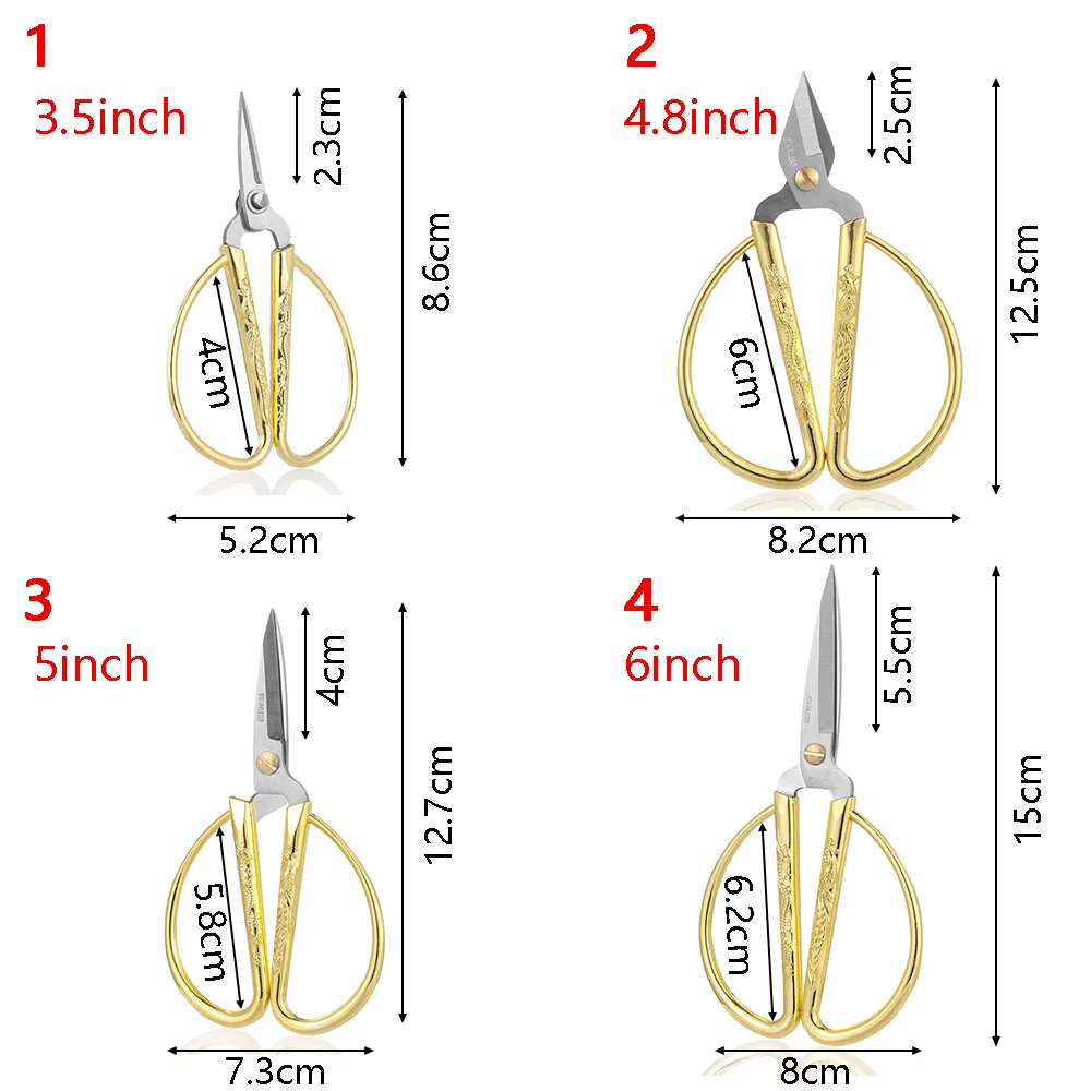 3,5/4,8/5/6 дюймов Нержавеющая сталь Феникс портновские ножницы швейные ножницы Красивая Ткань Резак Ремесло Винтаж кусачки с вышивкой