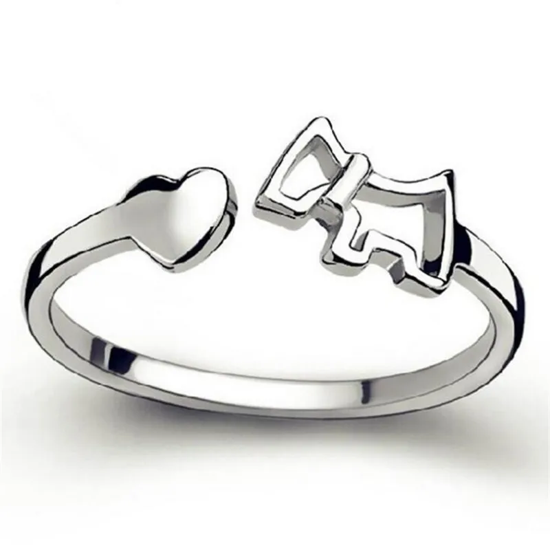 

New Fashion Jewelry Cute Animal 925 Sterling Silver Creative Sweet Horse Love Heart Shaped Opening Ring R99