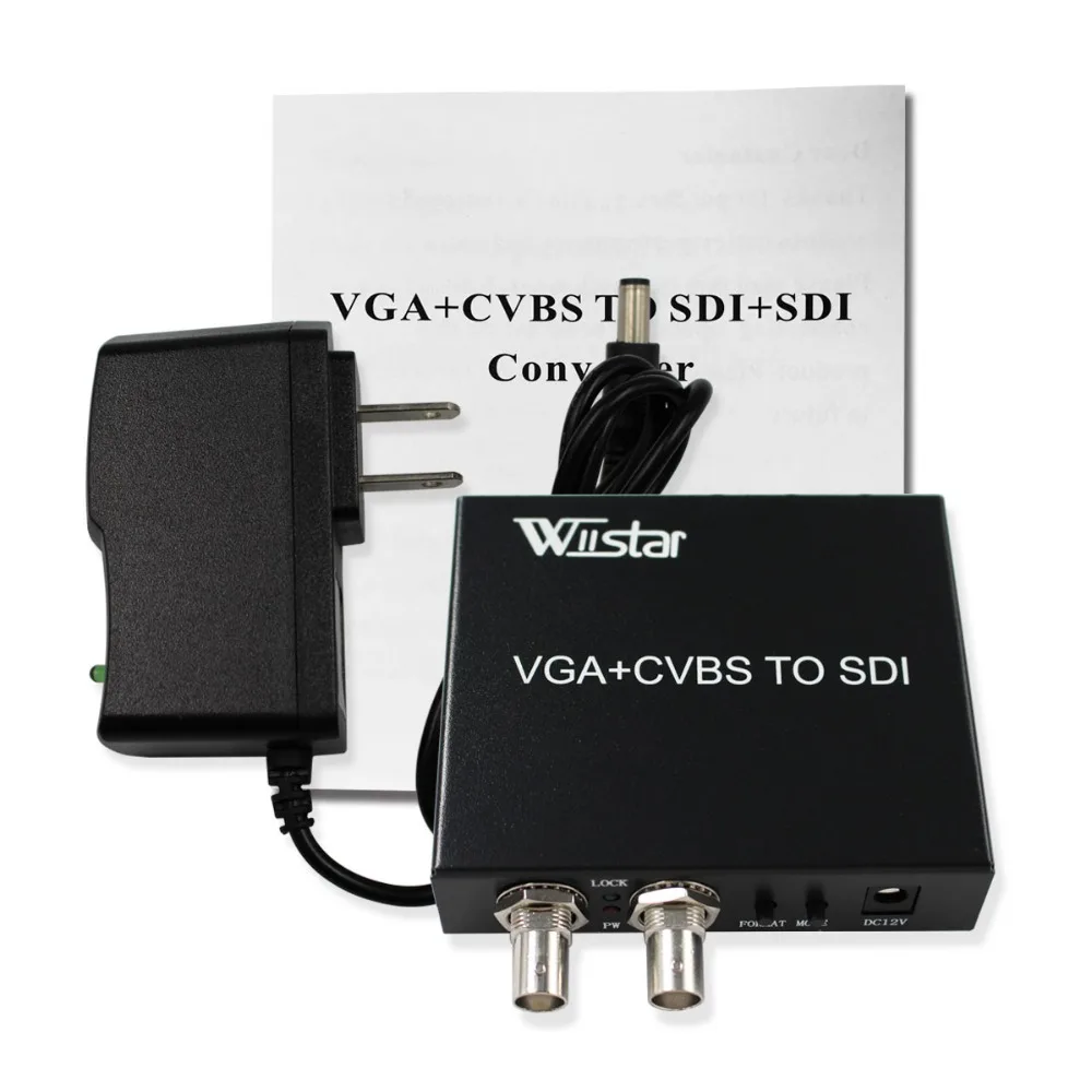 Wiistar AV CVBS to SDI Audio Video Converter Support 1080P for HDTV Monitor