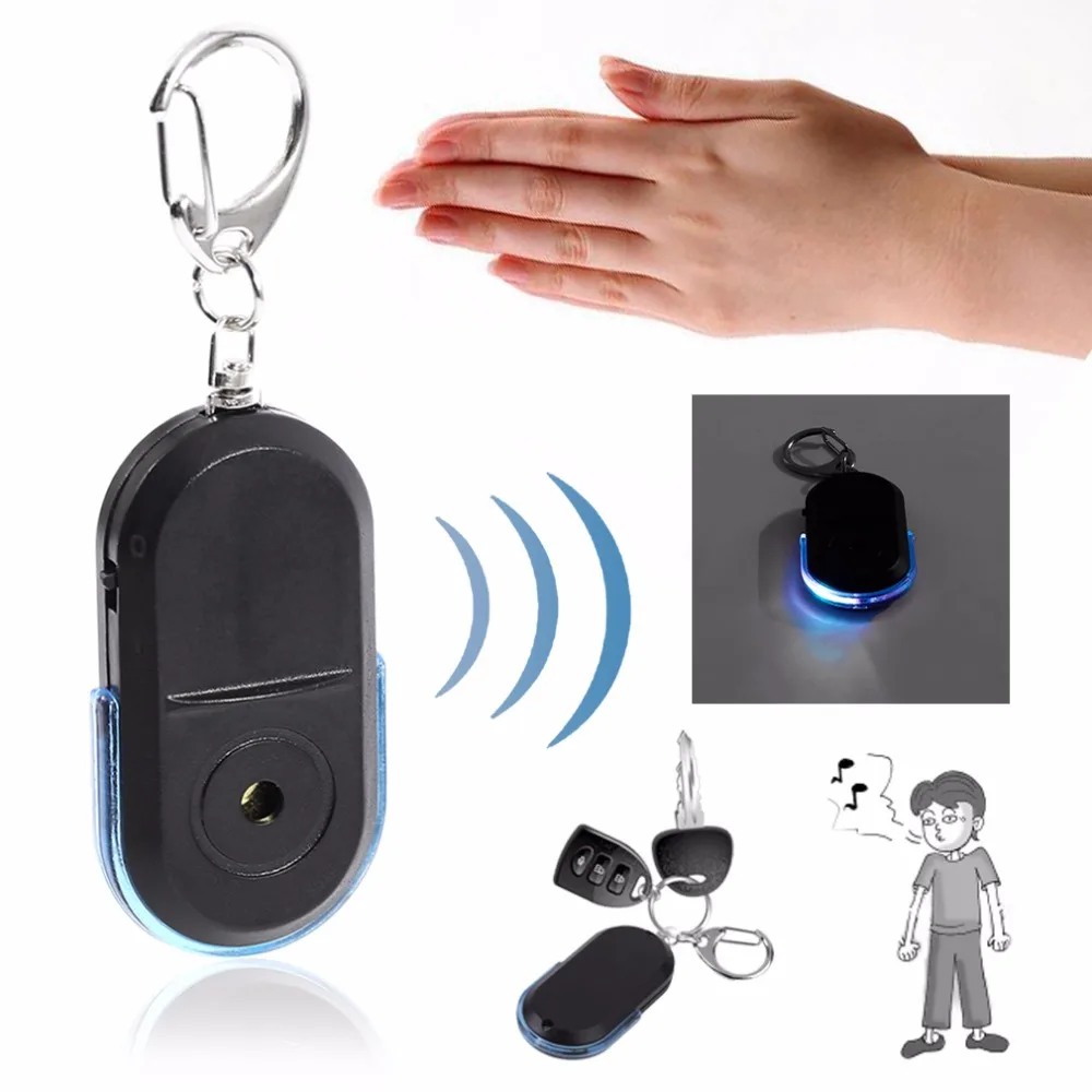 

Anti-Lost Alarm Key Finder Locator Keychain Whistle Sound With LED Light Mini Anti Lost Key Finder Sensor