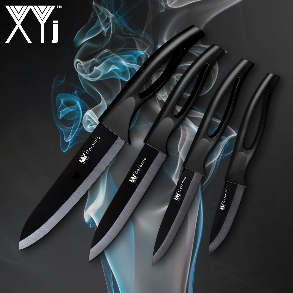 

XYj Black & White Ceramic Blade Kitchen Knife Set Multi-Colors Zirconia Kitchen Ceramic Knife Set 3" 4" 5" 6" inch+4 Gift Sheath