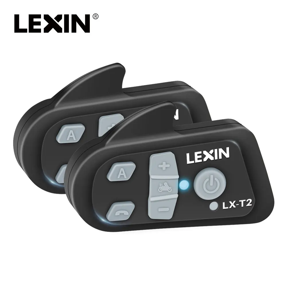 

Original 2PCS Lexin T2 Motorcycle Bluetooth Helmet Intercom with noise cancellation BT intercomunicador Interphone Headsets MP3