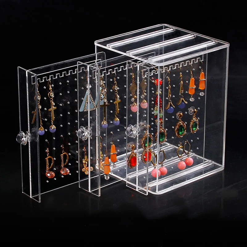

2018 Acrylic Stud Earrings Storage Box, Wall-mounted Large Capacity Jewelry Stand, Multi-function Jewelry Dust Storage Box
