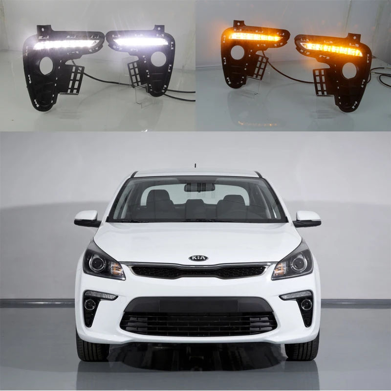 

LED DRL Driving Daytime Running Day Fog Lamp Light For 2017 2018 kia rio k2