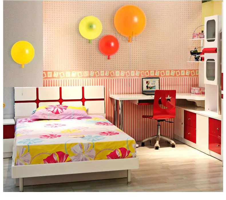 Красочный воздушный шар настенный светильник, 20 см Современный модный акриловый светильник для спальни, детская комната лампа балкон прикроватный Настенный Бра