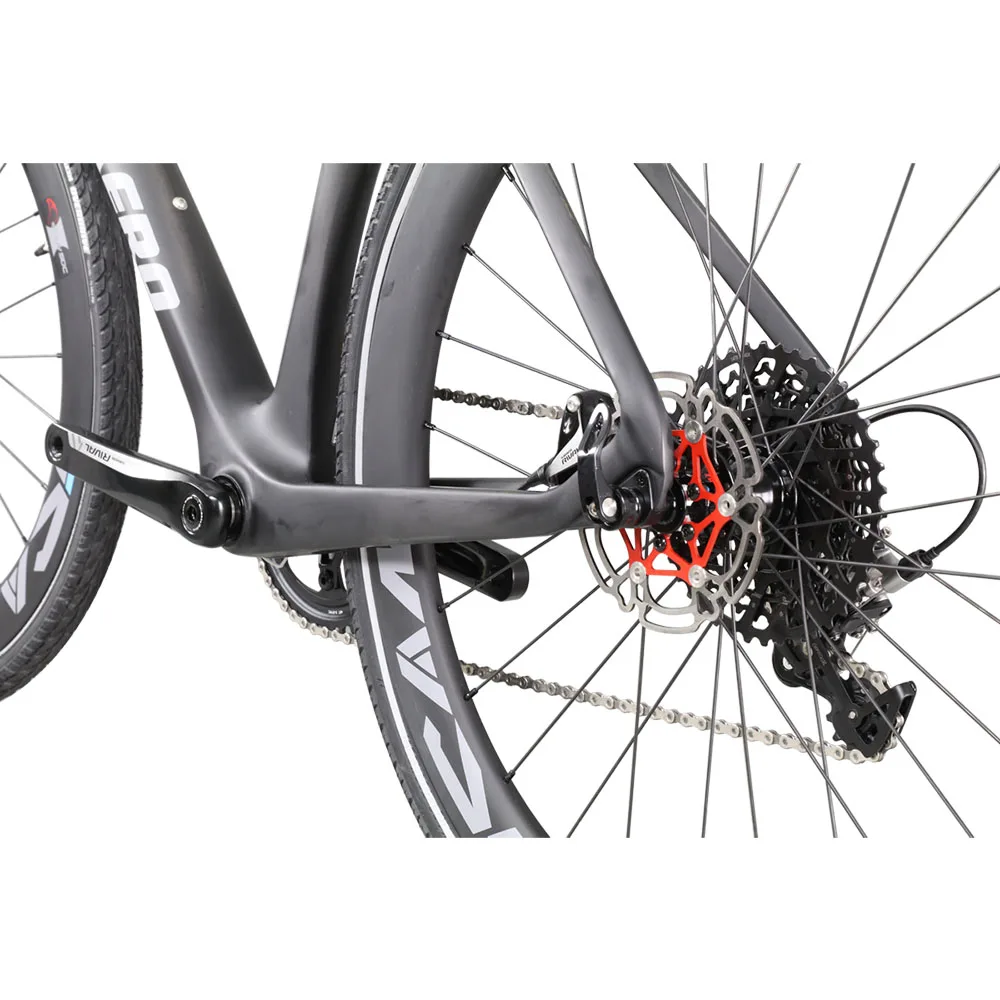 Perfect ICAN Newest triaero full carbon road flat mount disc brake bike 700C wheelset max tire 38mm PF30 with 142*12mm axle 3